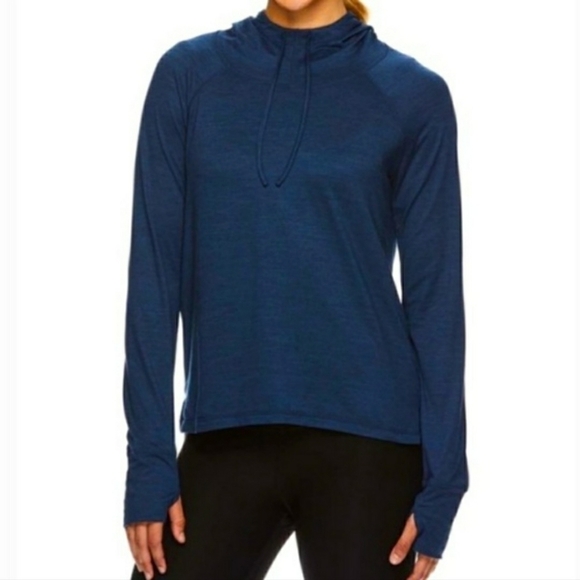 Gaiam Moonlit Ocean Heather Hi-Low Maya Hoodie Hooded Sweatshirt Women's XS EUC - Picture 1 of 13